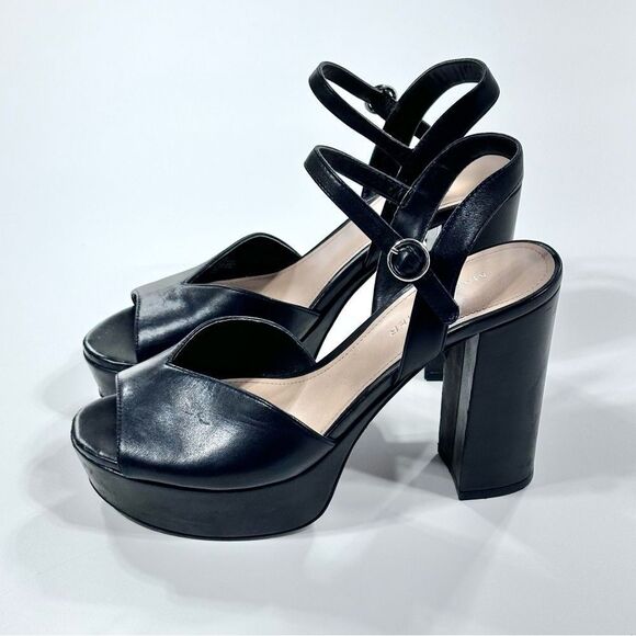 Marc Fisher black platform strappy heels 7 - Picture 1 of 7